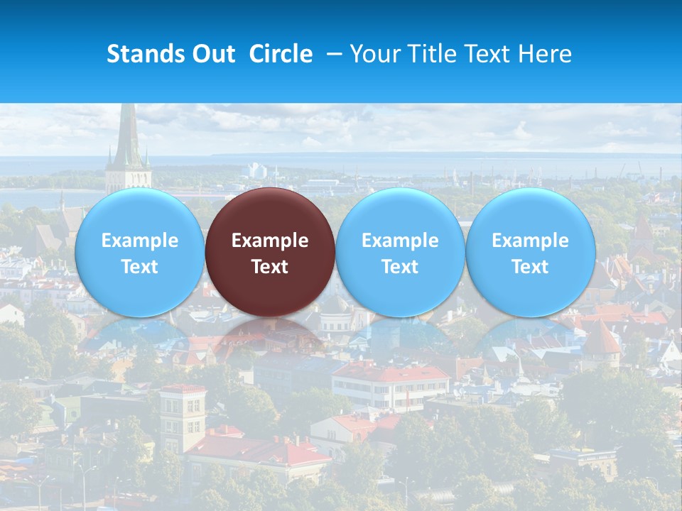 An Aerial View Of A City With A Church Steeple PowerPoint Template