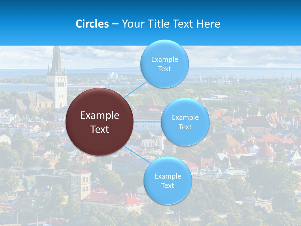 An Aerial View Of A City With A Church Steeple PowerPoint Template