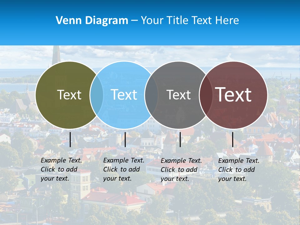 An Aerial View Of A City With A Church Steeple PowerPoint Template