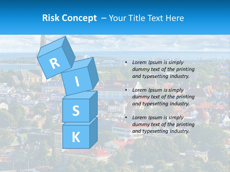An Aerial View Of A City With A Church Steeple PowerPoint Template