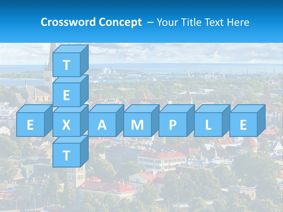 An Aerial View Of A City With A Church Steeple PowerPoint Template