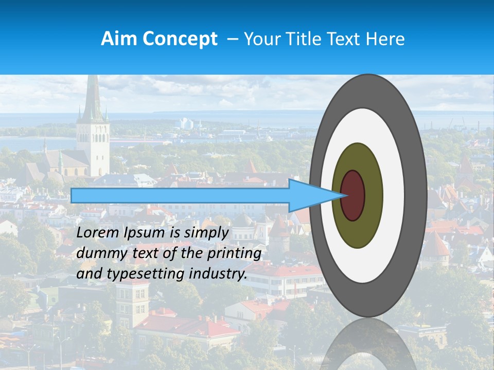 An Aerial View Of A City With A Church Steeple PowerPoint Template