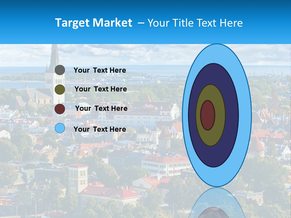 An Aerial View Of A City With A Church Steeple PowerPoint Template