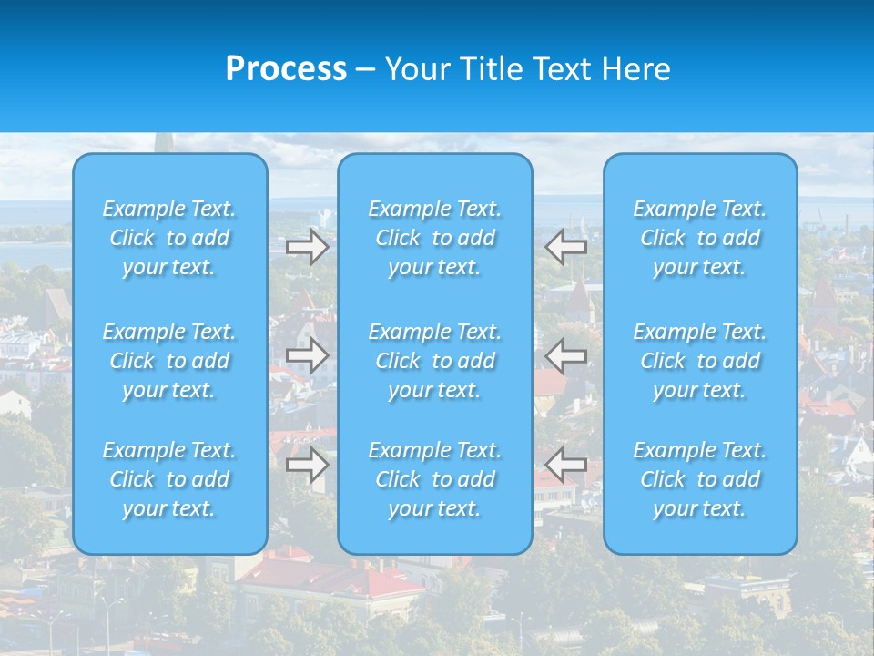An Aerial View Of A City With A Church Steeple PowerPoint Template