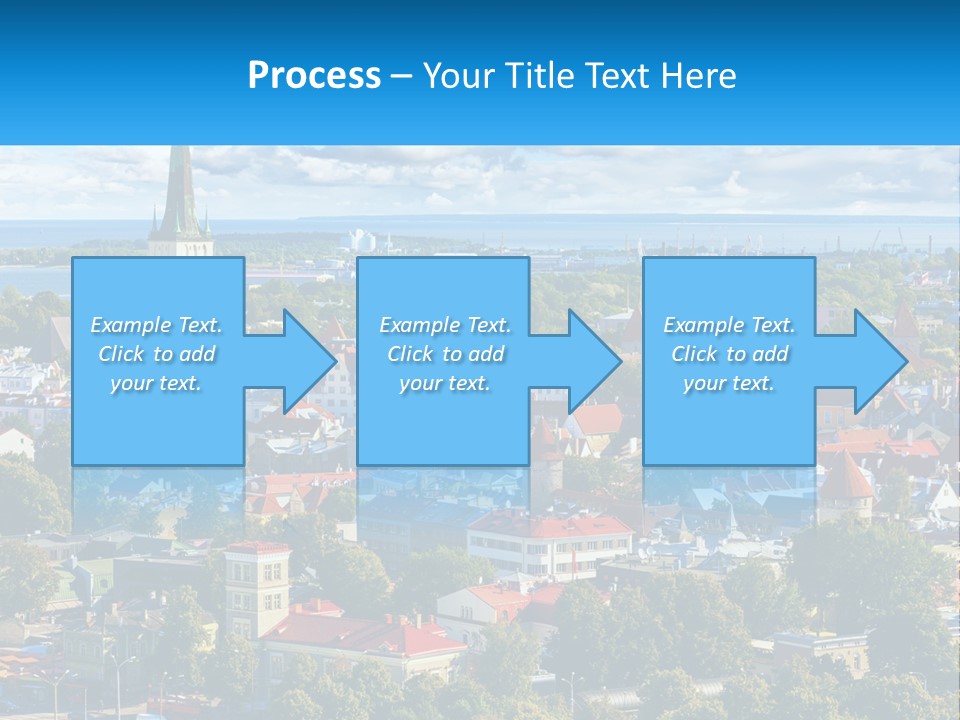An Aerial View Of A City With A Church Steeple PowerPoint Template