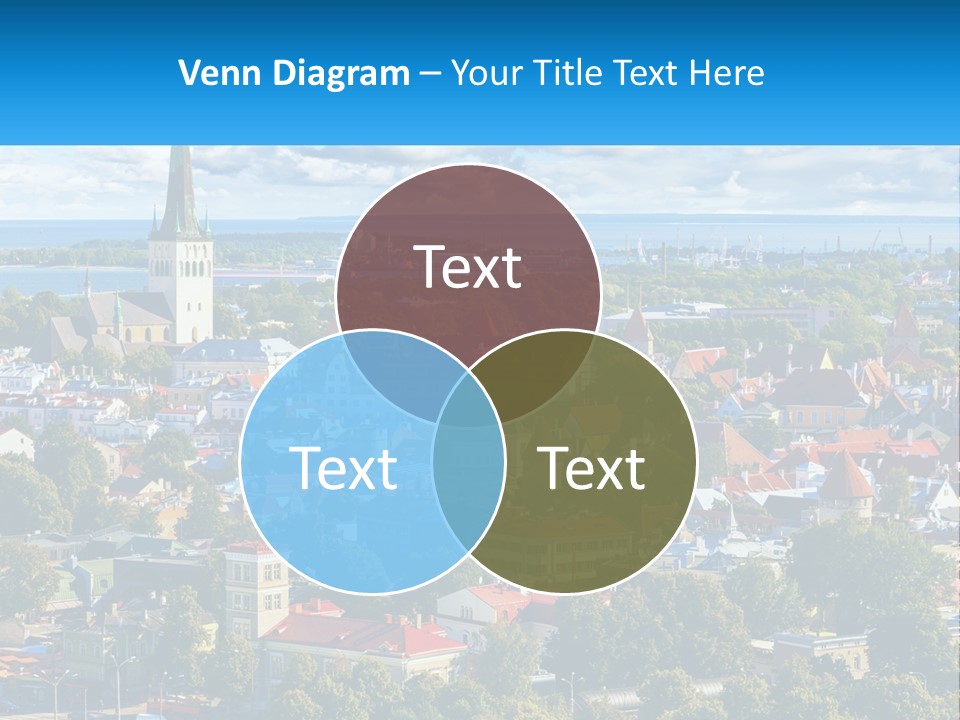 An Aerial View Of A City With A Church Steeple PowerPoint Template