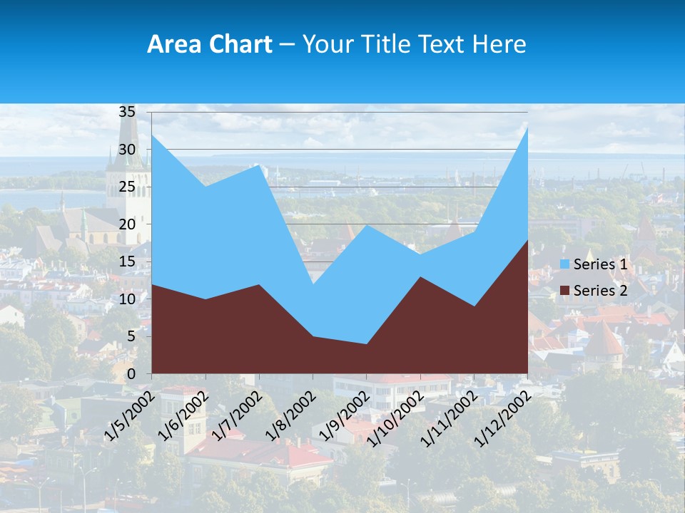 An Aerial View Of A City With A Church Steeple PowerPoint Template