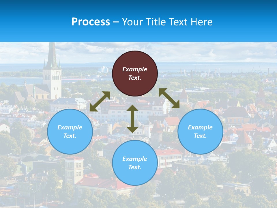 An Aerial View Of A City With A Church Steeple PowerPoint Template