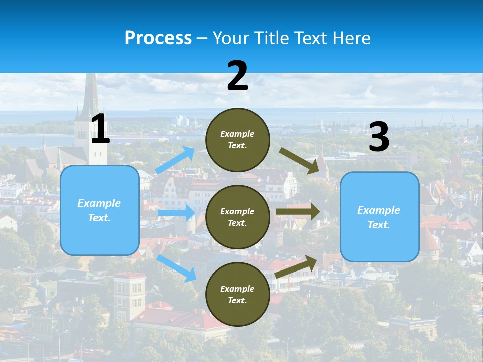 An Aerial View Of A City With A Church Steeple PowerPoint Template