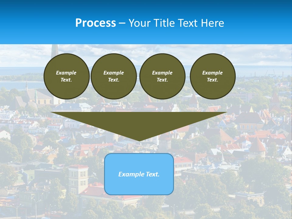 An Aerial View Of A City With A Church Steeple PowerPoint Template
