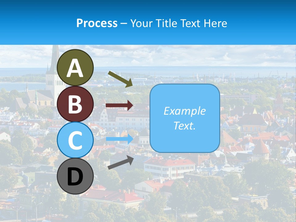 An Aerial View Of A City With A Church Steeple PowerPoint Template