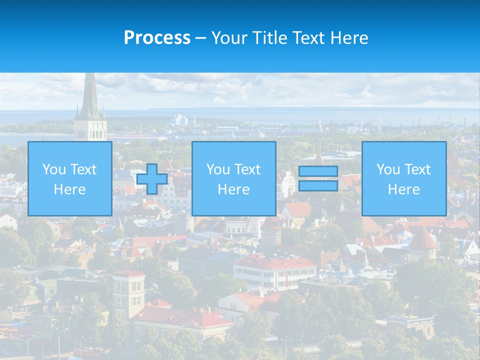 An Aerial View Of A City With A Church Steeple PowerPoint Template