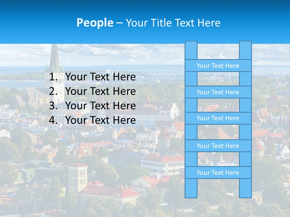 An Aerial View Of A City With A Church Steeple PowerPoint Template