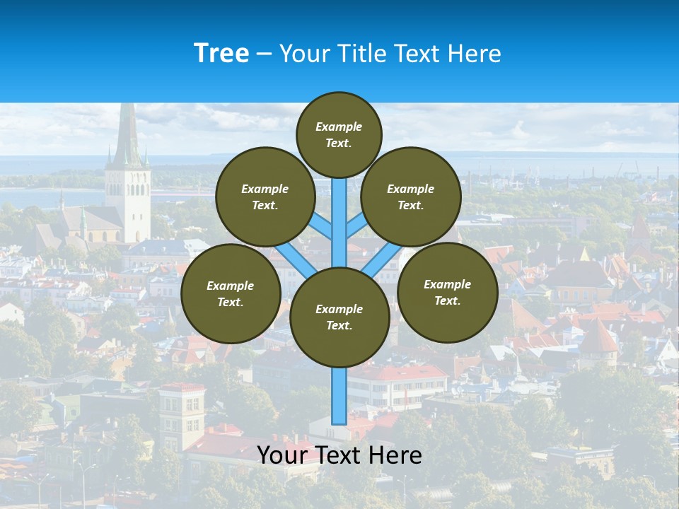 An Aerial View Of A City With A Church Steeple PowerPoint Template
