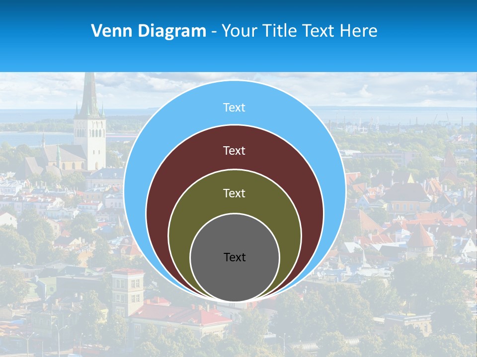 An Aerial View Of A City With A Church Steeple PowerPoint Template
