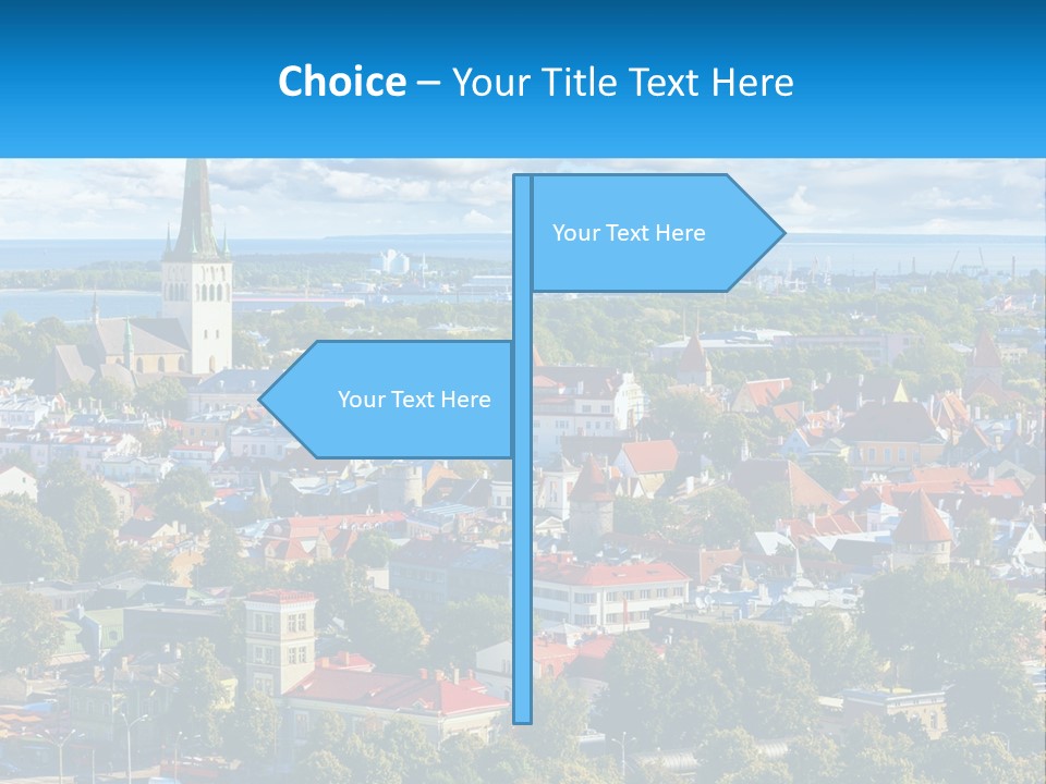 An Aerial View Of A City With A Church Steeple PowerPoint Template
