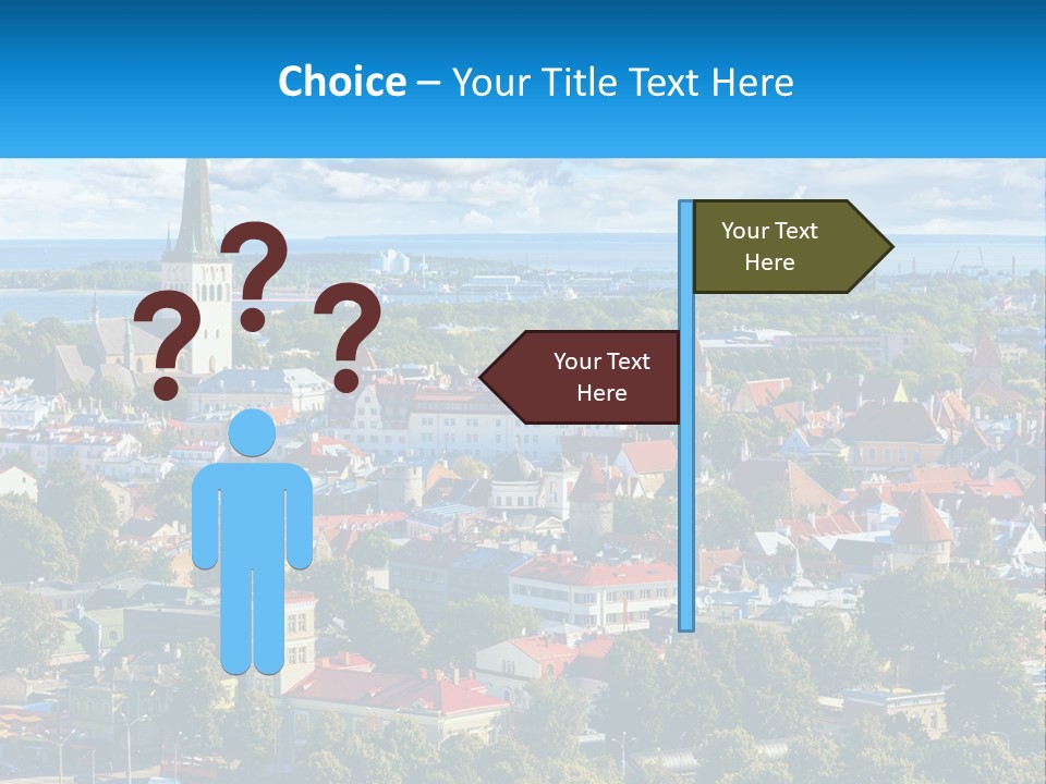 An Aerial View Of A City With A Church Steeple PowerPoint Template