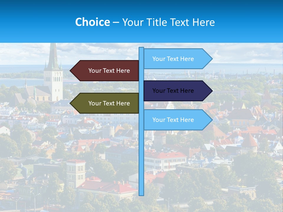An Aerial View Of A City With A Church Steeple PowerPoint Template