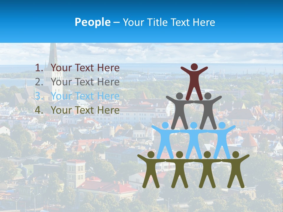 An Aerial View Of A City With A Church Steeple PowerPoint Template