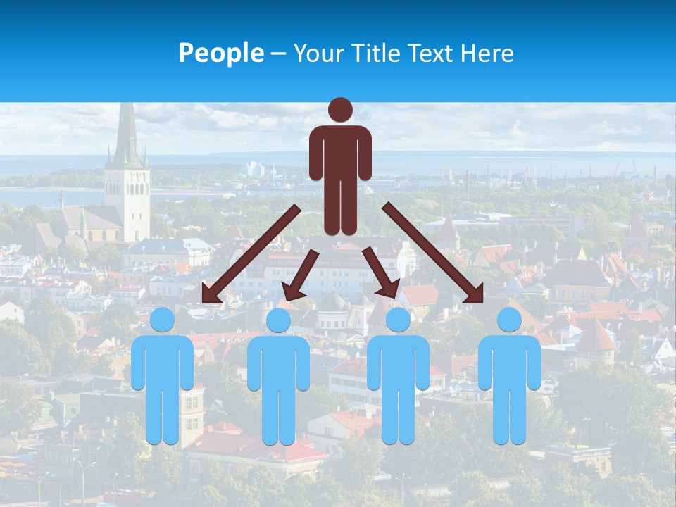 An Aerial View Of A City With A Church Steeple PowerPoint Template