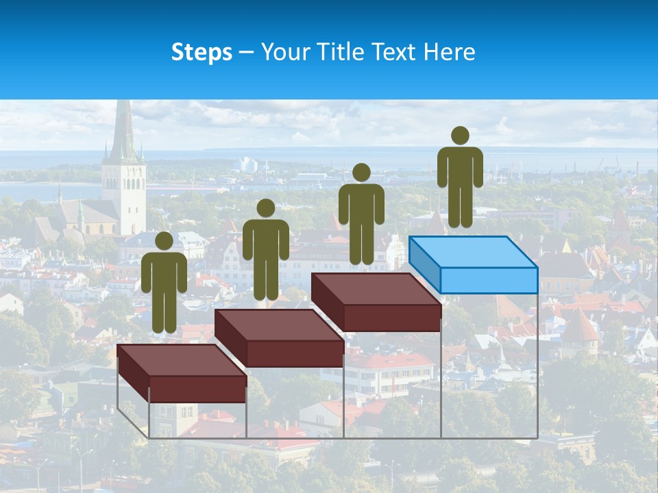 An Aerial View Of A City With A Church Steeple PowerPoint Template