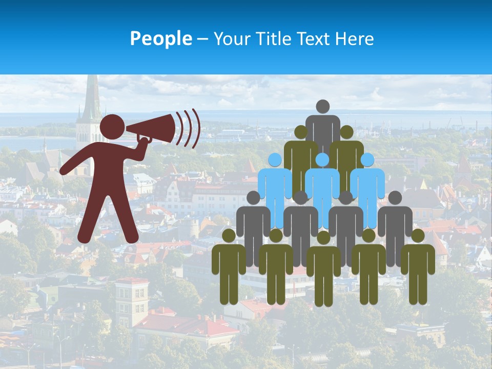 An Aerial View Of A City With A Church Steeple PowerPoint Template