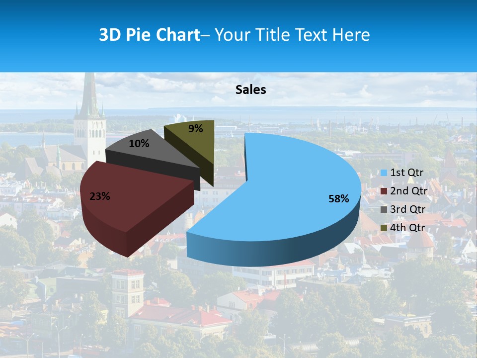 An Aerial View Of A City With A Church Steeple PowerPoint Template
