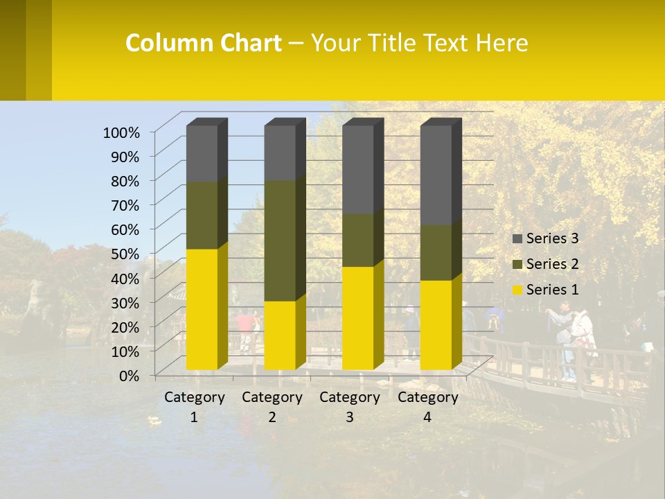 A Group Of People Walking Across A Bridge Over A Pond PowerPoint Template
