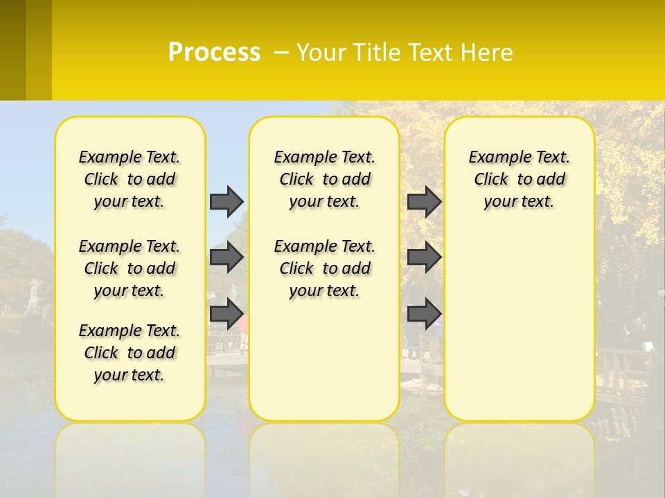 A Group Of People Walking Across A Bridge Over A Pond PowerPoint Template