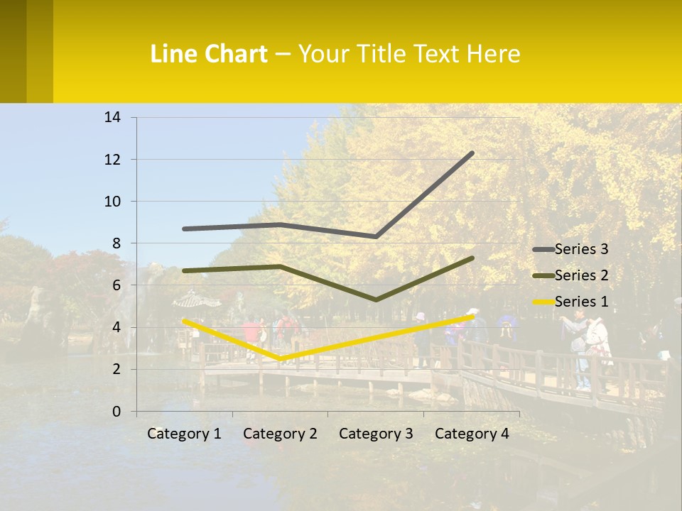 A Group Of People Walking Across A Bridge Over A Pond PowerPoint Template