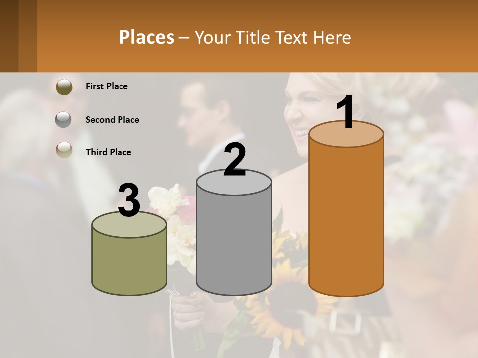 A Woman Sitting At A Table With Sunflowers And Other Flowers PowerPoint Template