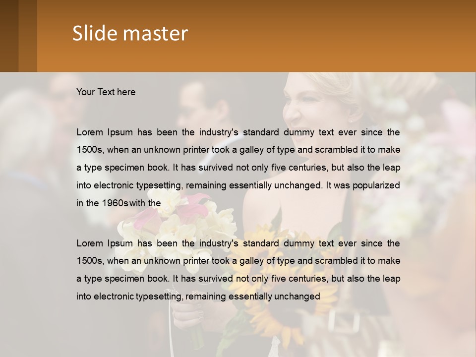 A Woman Sitting At A Table With Sunflowers And Other Flowers PowerPoint Template