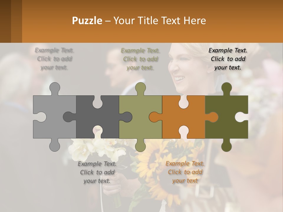 A Woman Sitting At A Table With Sunflowers And Other Flowers PowerPoint Template