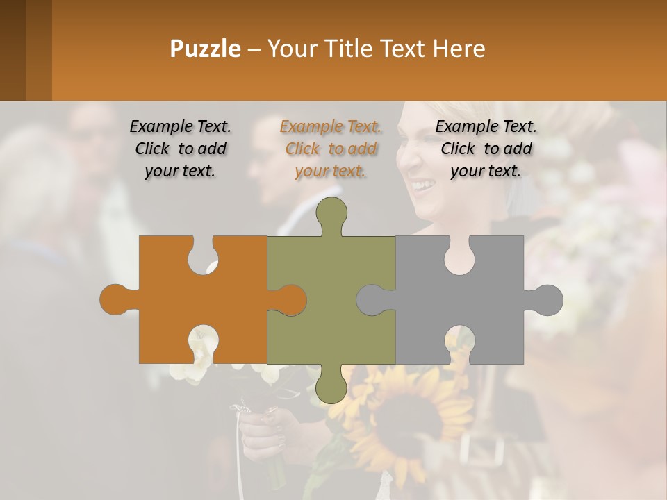 A Woman Sitting At A Table With Sunflowers And Other Flowers PowerPoint Template