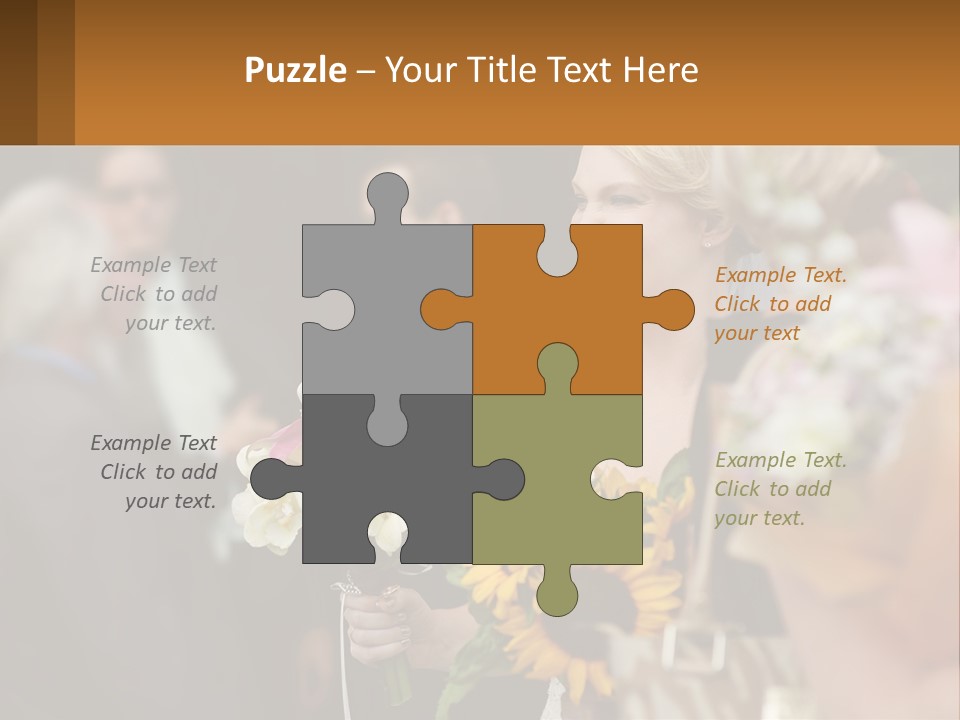 A Woman Sitting At A Table With Sunflowers And Other Flowers PowerPoint Template