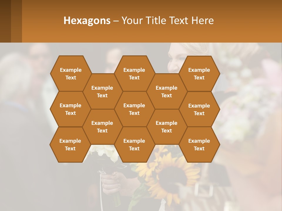 A Woman Sitting At A Table With Sunflowers And Other Flowers PowerPoint Template