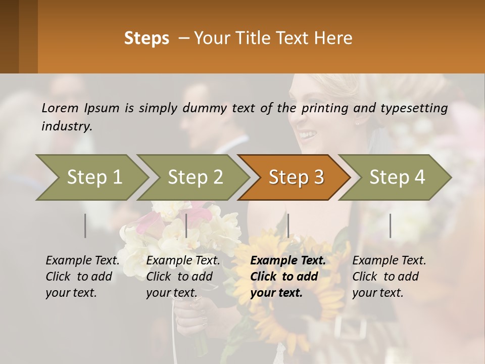 A Woman Sitting At A Table With Sunflowers And Other Flowers PowerPoint Template