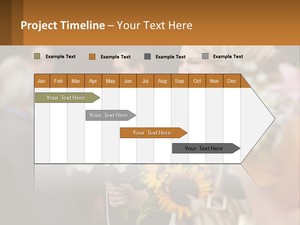 A Woman Sitting At A Table With Sunflowers And Other Flowers PowerPoint Template