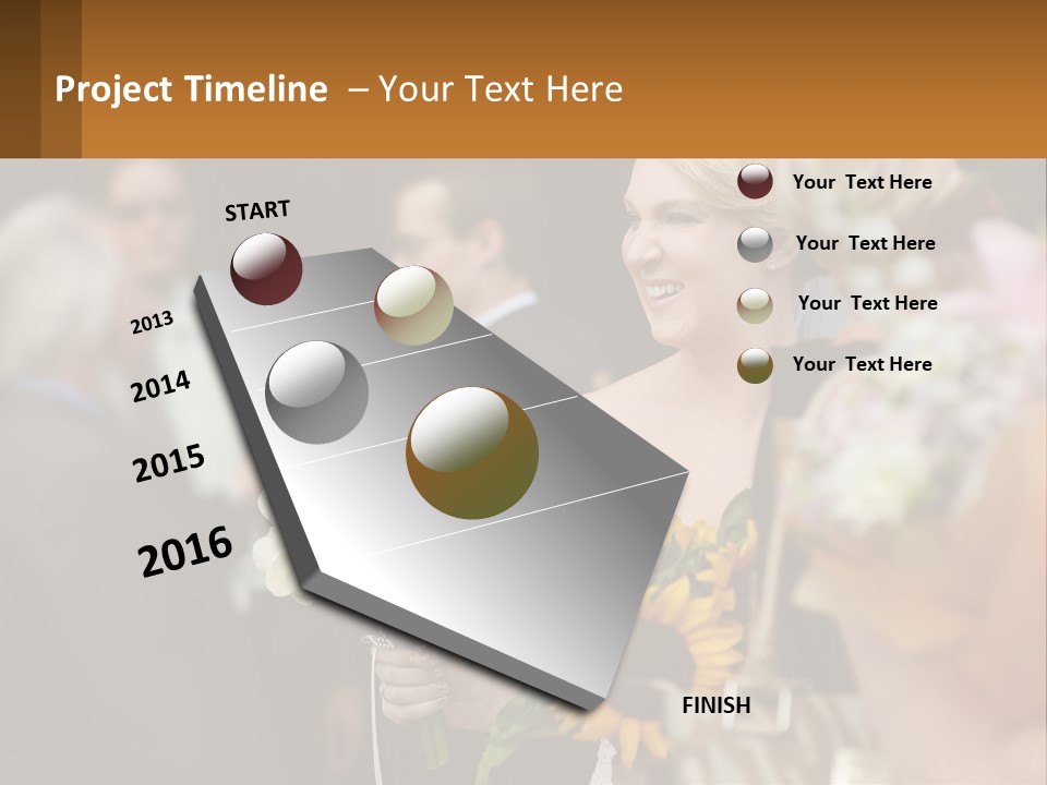 A Woman Sitting At A Table With Sunflowers And Other Flowers PowerPoint Template