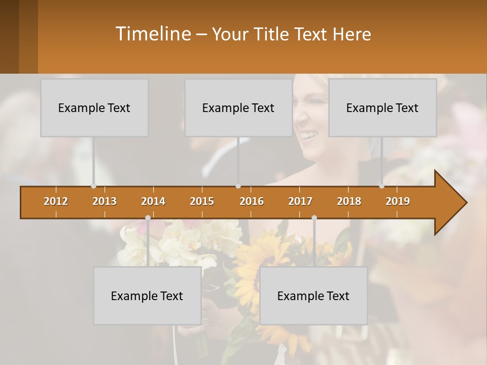 A Woman Sitting At A Table With Sunflowers And Other Flowers PowerPoint Template