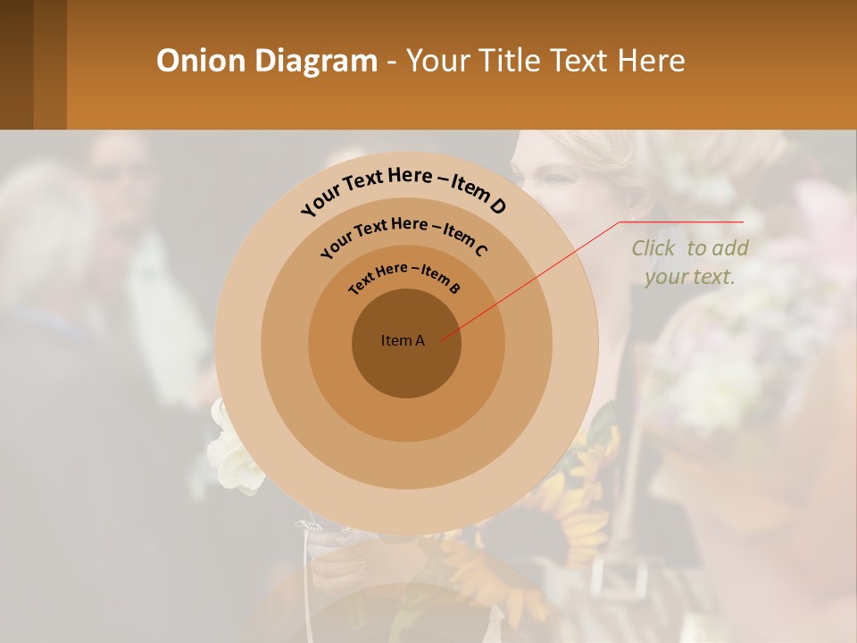 A Woman Sitting At A Table With Sunflowers And Other Flowers PowerPoint Template