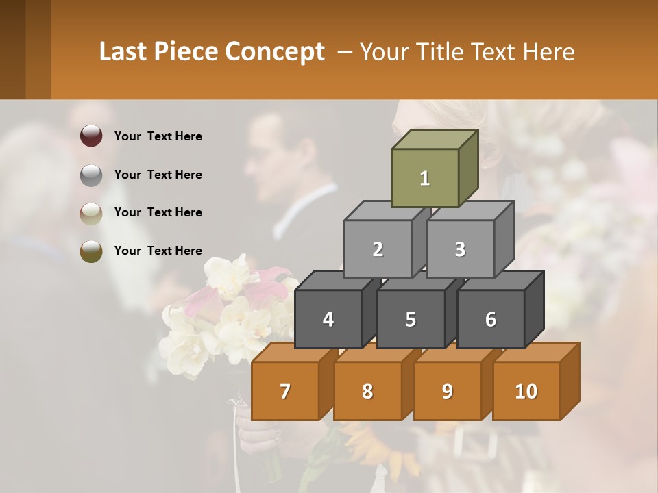 A Woman Sitting At A Table With Sunflowers And Other Flowers PowerPoint Template