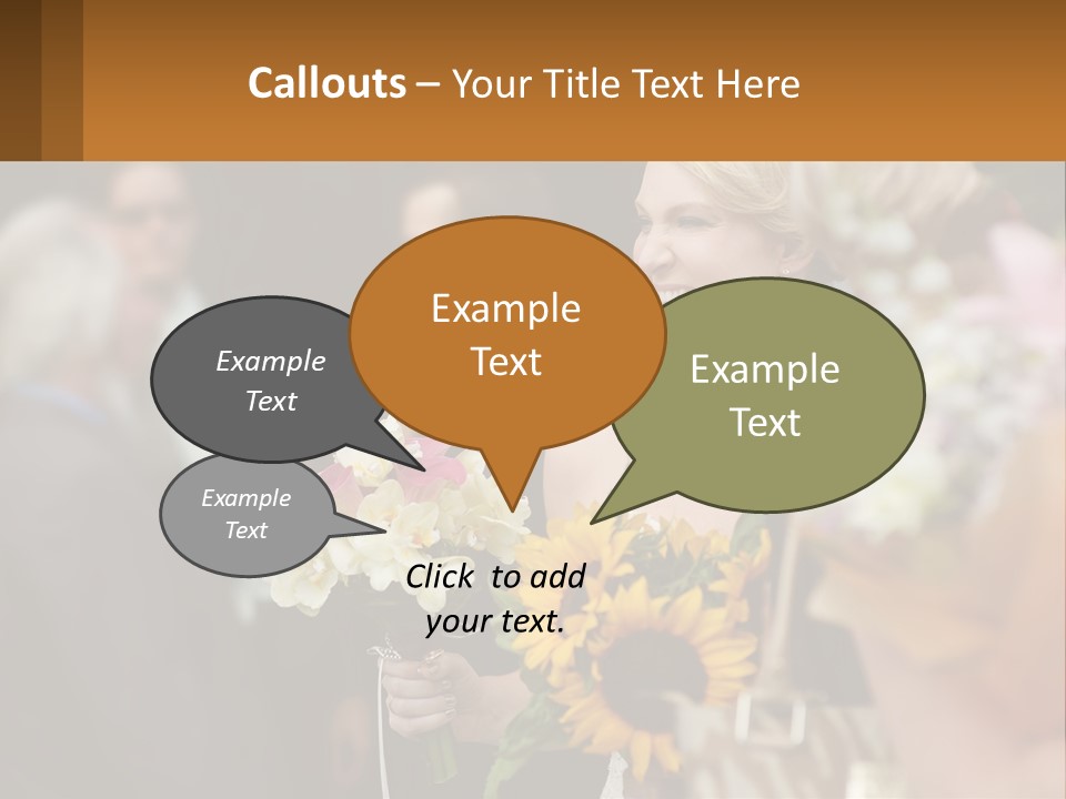 A Woman Sitting At A Table With Sunflowers And Other Flowers PowerPoint Template