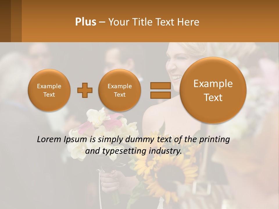 A Woman Sitting At A Table With Sunflowers And Other Flowers PowerPoint Template