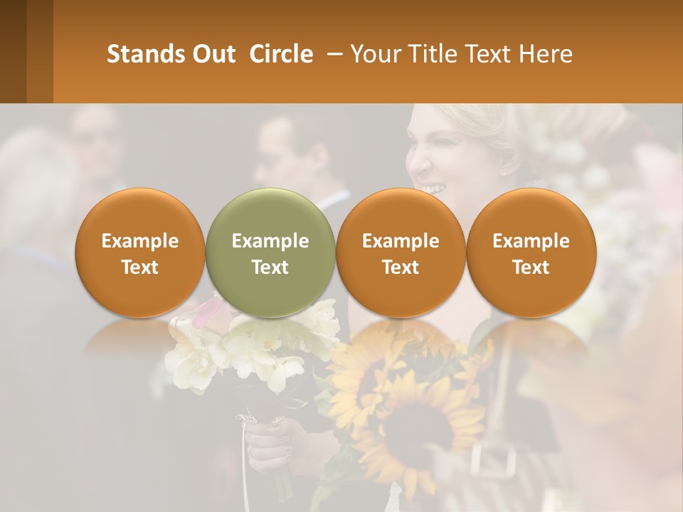 A Woman Sitting At A Table With Sunflowers And Other Flowers PowerPoint Template