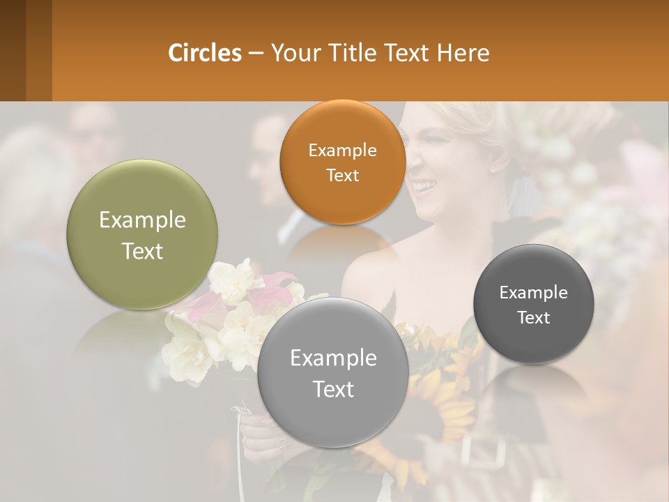 A Woman Sitting At A Table With Sunflowers And Other Flowers PowerPoint Template