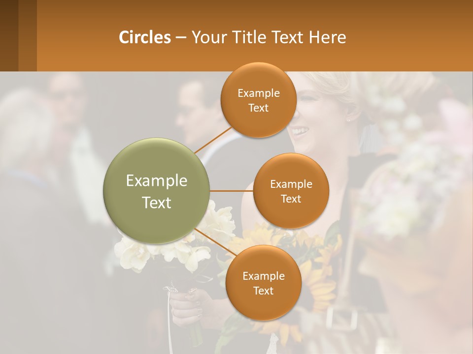 A Woman Sitting At A Table With Sunflowers And Other Flowers PowerPoint Template