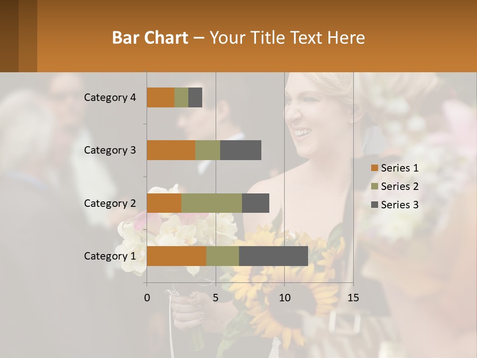 A Woman Sitting At A Table With Sunflowers And Other Flowers PowerPoint Template