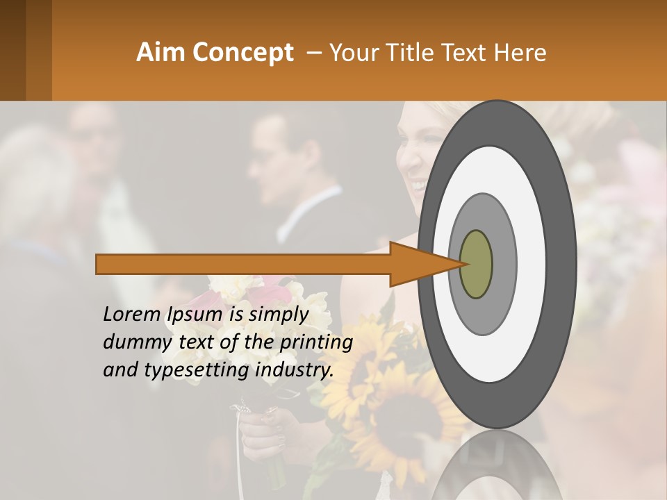 A Woman Sitting At A Table With Sunflowers And Other Flowers PowerPoint Template