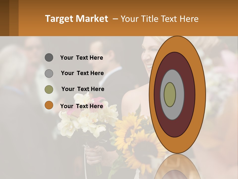 A Woman Sitting At A Table With Sunflowers And Other Flowers PowerPoint Template